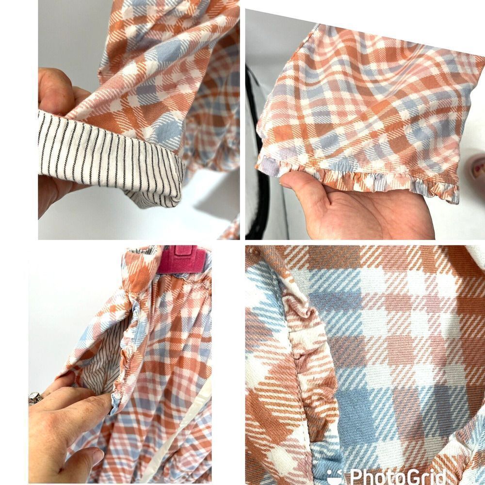 Soft Surroundings Flannel Plaid Pajamas 2 piece PJ Set Plaid Medium Top Pants - Picture 10 of 14